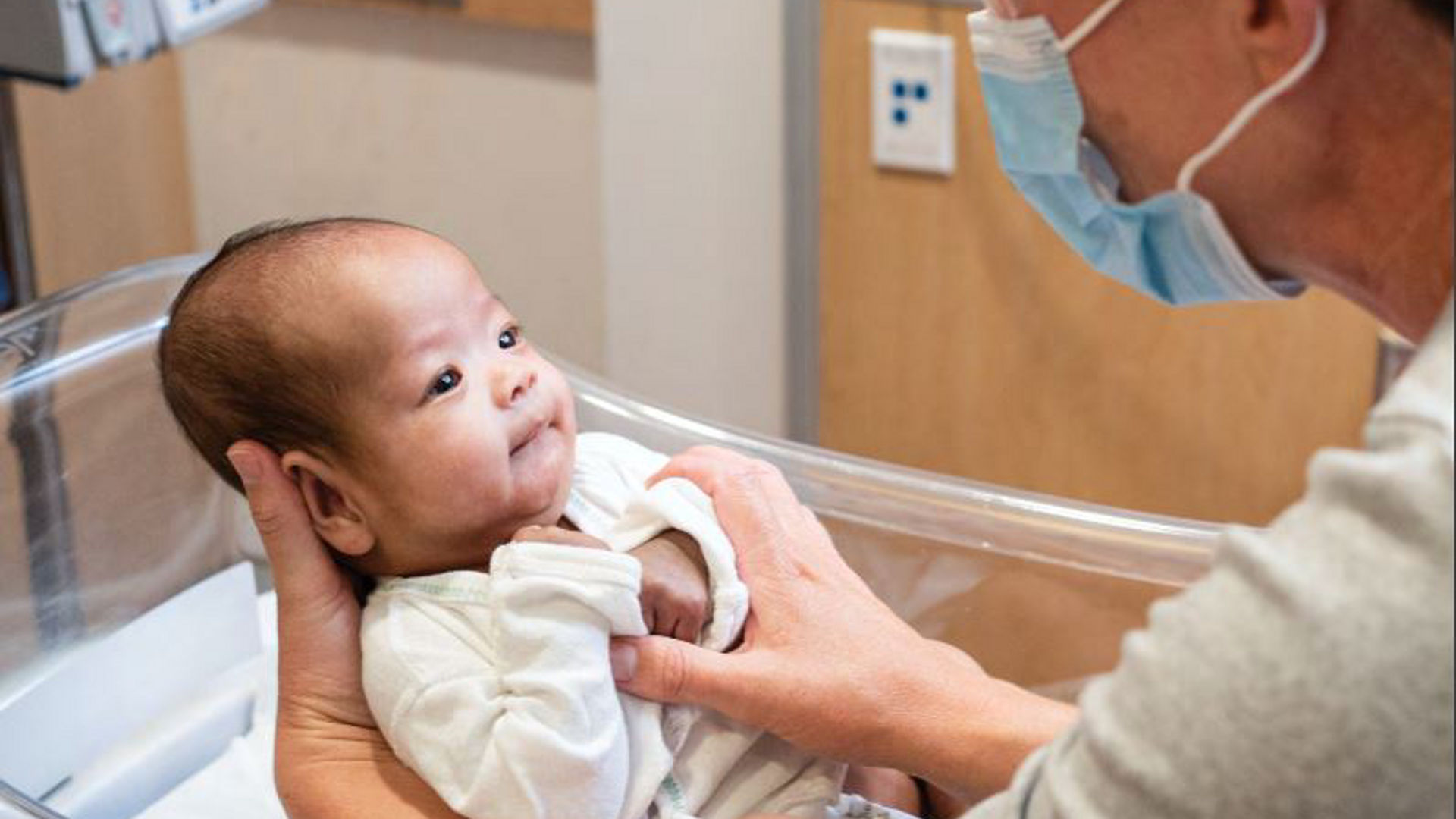 Nurse with a baby at Lucile Packard Children's Hospital Stanford