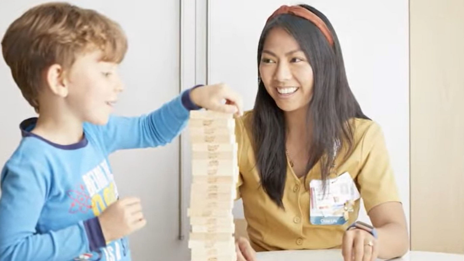 Child playing with blocks