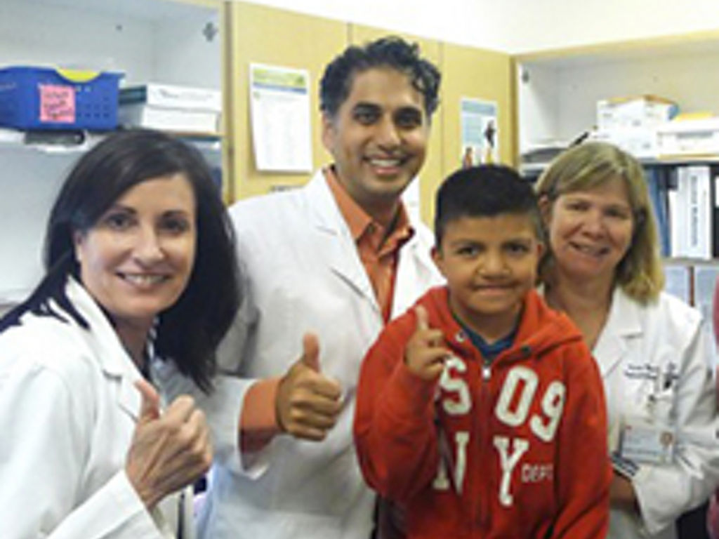 Dr. Khosla and Elena at Stanford Medicine Children's Health Cleft and Craniofacial Center