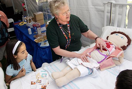 demo on doll as a patient