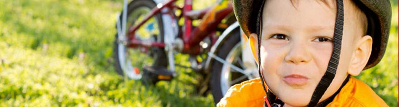 Boy riding a bike