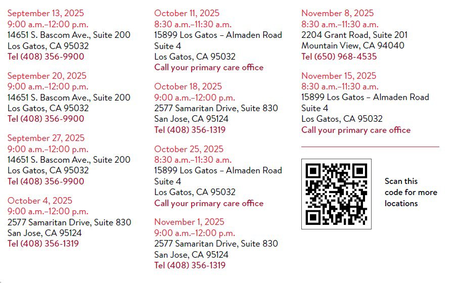 flu shot schedule - Stanford Medicine Children's Health