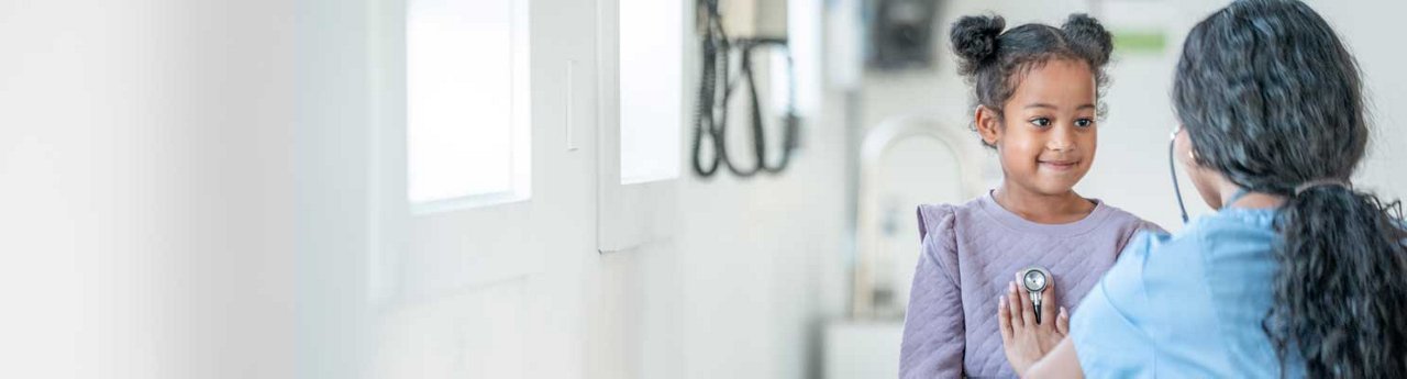 Clinician with young patient