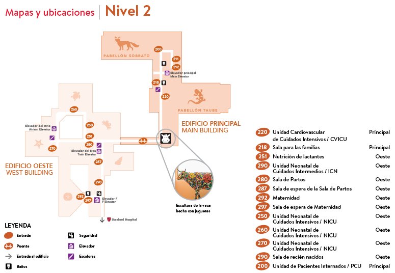 Lucile Packard Children's Hospital Stanford 2nd Floor Map