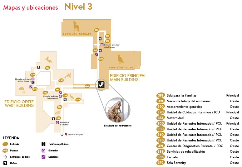 Lucile Packard Children's Hospital Stanford 3rd Floor Map