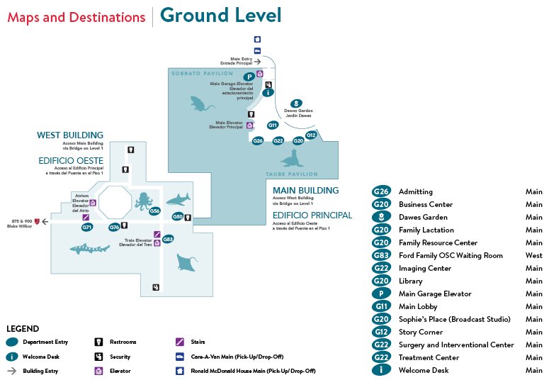 Lucile Packard Children's Hospital Stanford Ground Floor Map