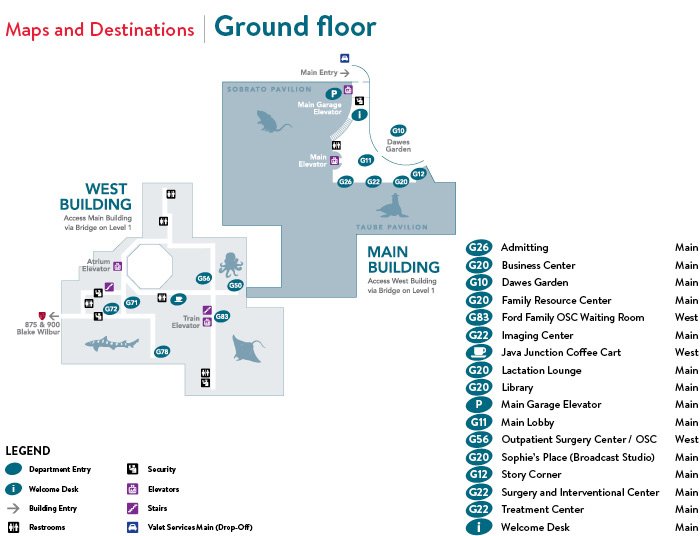 Lucile Packard Children's Hospital Stanford Ground Floor Map