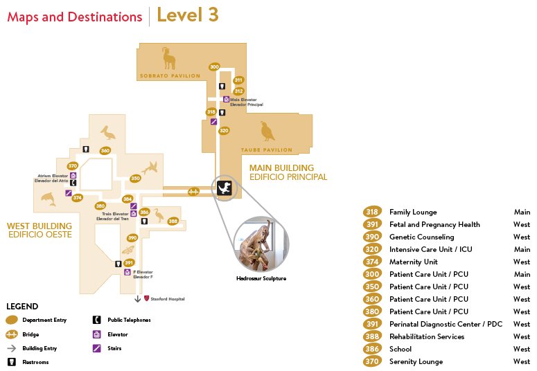 Lucile Packard Children's Hospital Stanford 3rd Floor Map