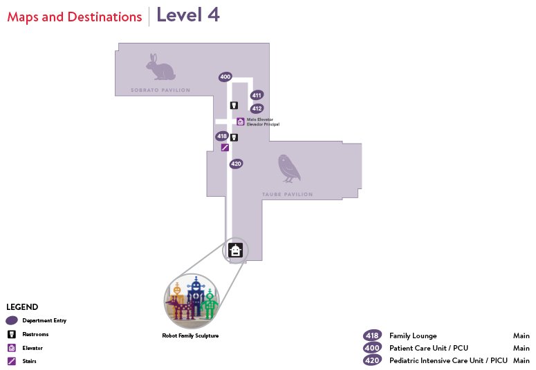 Lucile Packard Children's Hospital Stanford 4th Floor Map