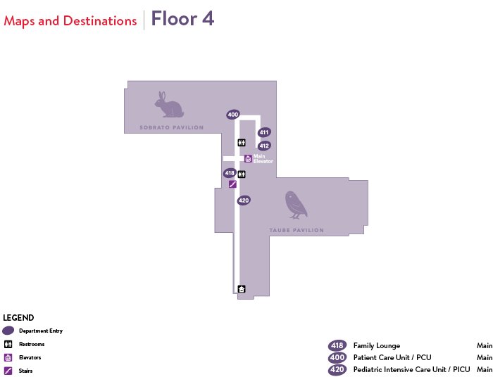 Lucile Packard Children's Hospital Stanford 4th Floor Map