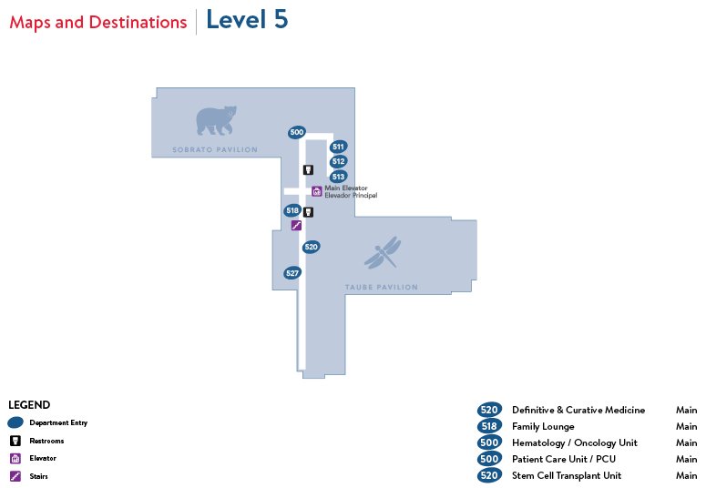 Lucile Packard Children's Hospital Stanford 5th Floor Map