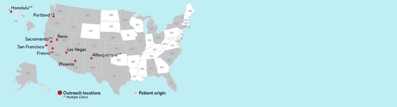 Liver Intestinal Transplant outreach map