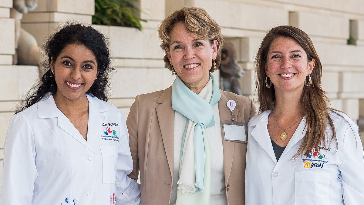 Photographed (left to right) Sneha Ramakrishna, Mary Leonard, Alice Bertaina. Photo taken during the 2019 Hyundai Hope on Wheels event at Packard Children's.Photo credit: Michelle Logan.