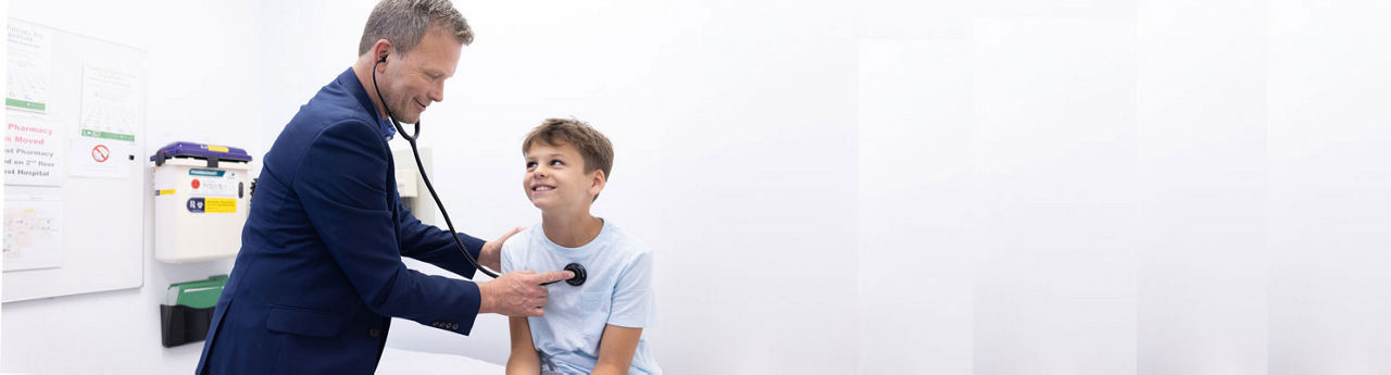 Dr. Melcher with a patient at Lucile Packard Children's Hospital Stanford in Palo Alto, CA