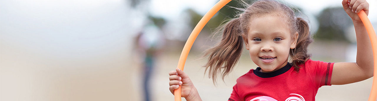 Girl with hula hoop