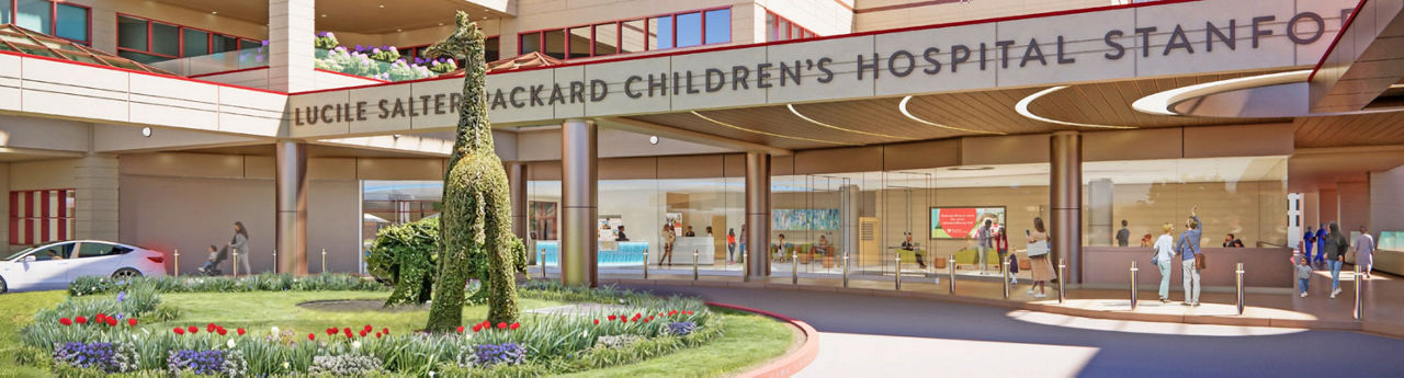 Rendering of modernized obstetric and neonatal facilities at Lucile Packard Children's Hospital Stanford