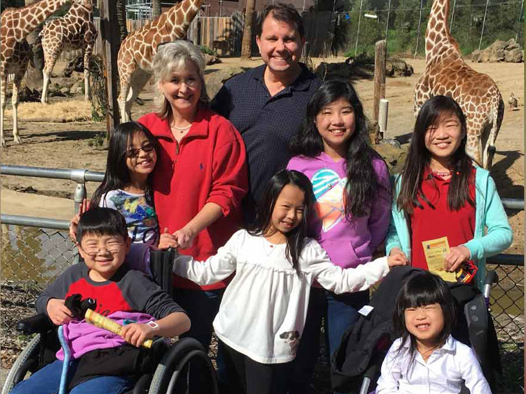 Moore family at zoo.