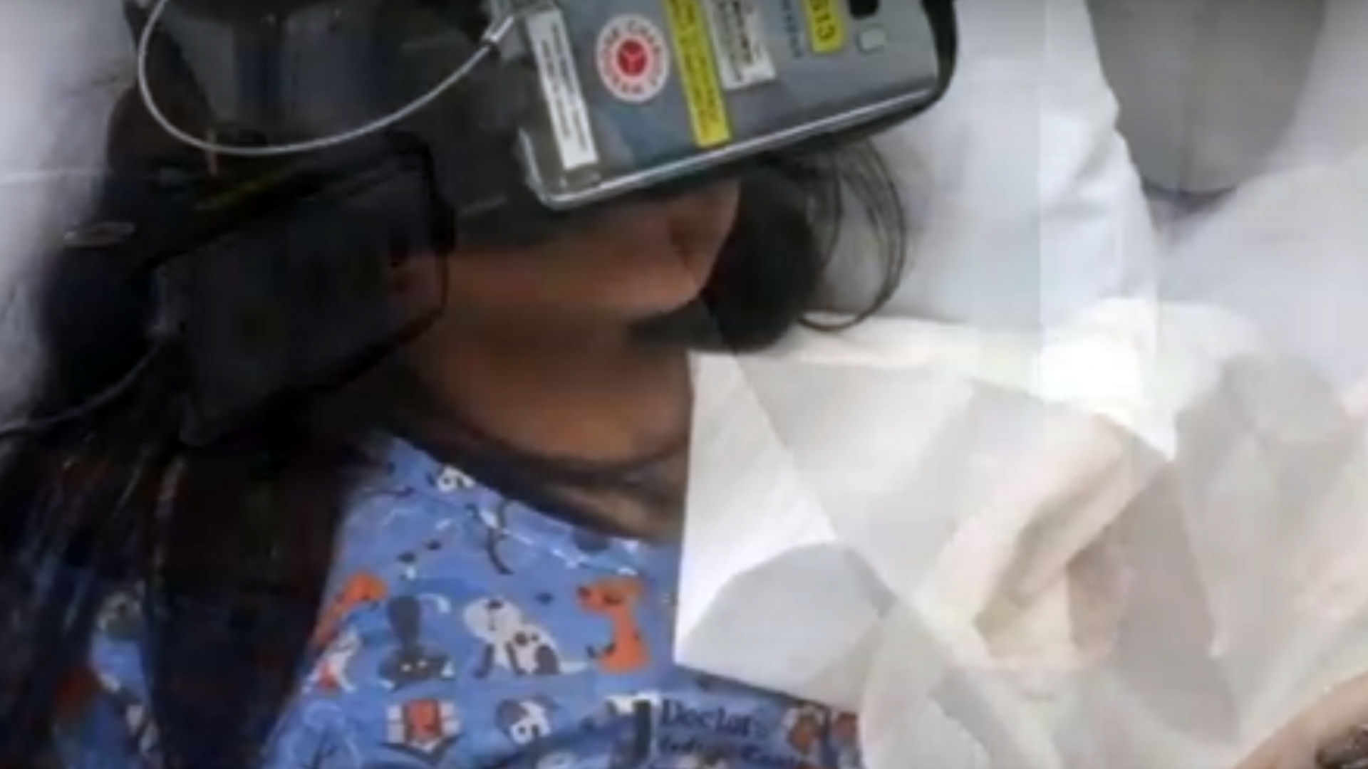 Patient using VR tech.