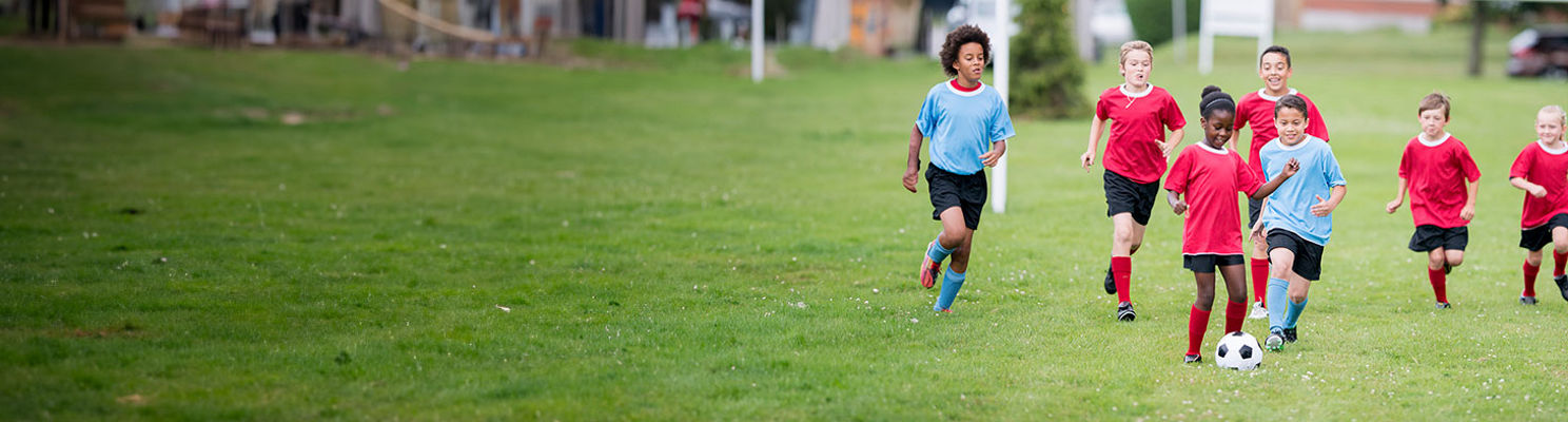 Kids playing soccer